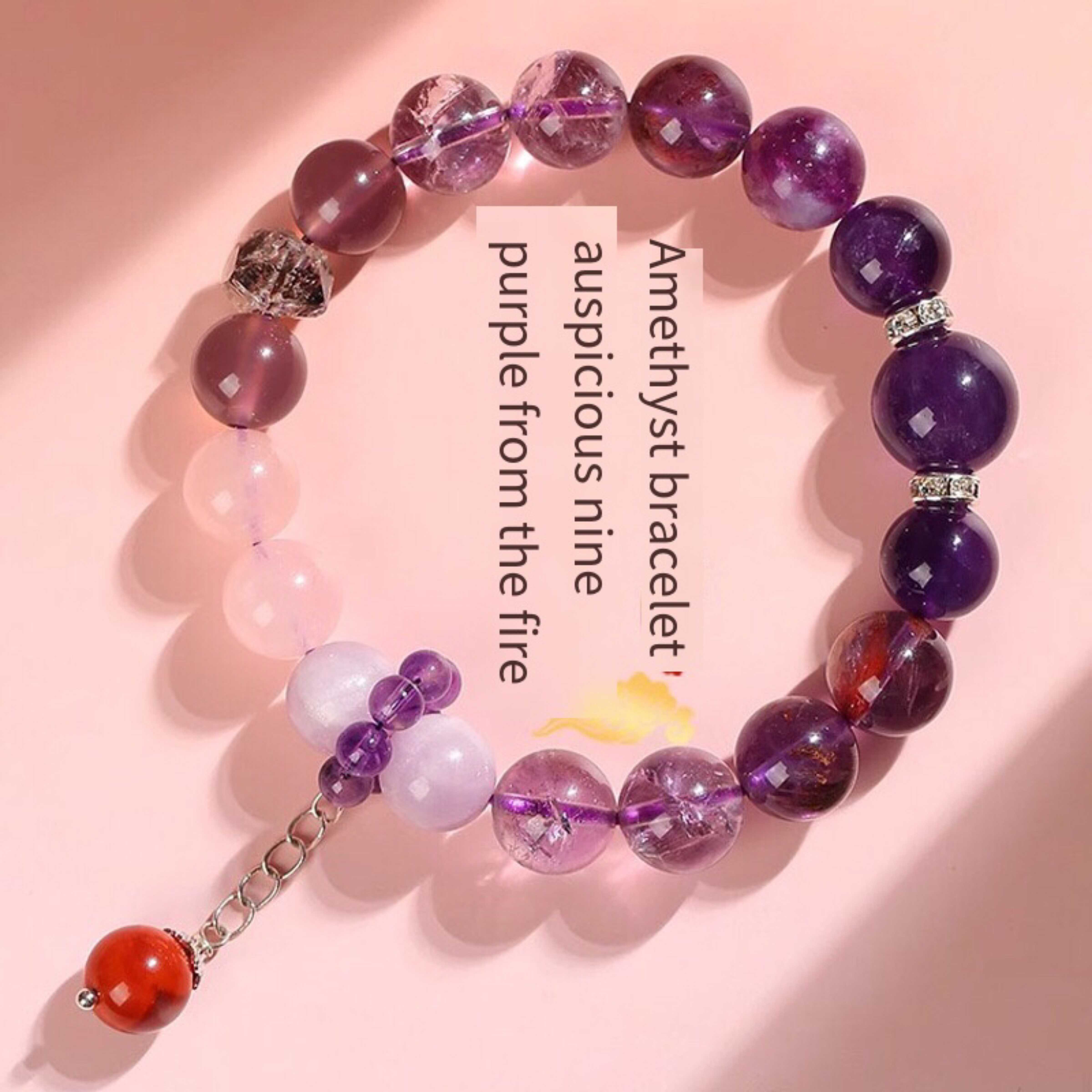 2024 Dragon burst natural nine purple from the fire multi treasure crystal bracelet bracelet